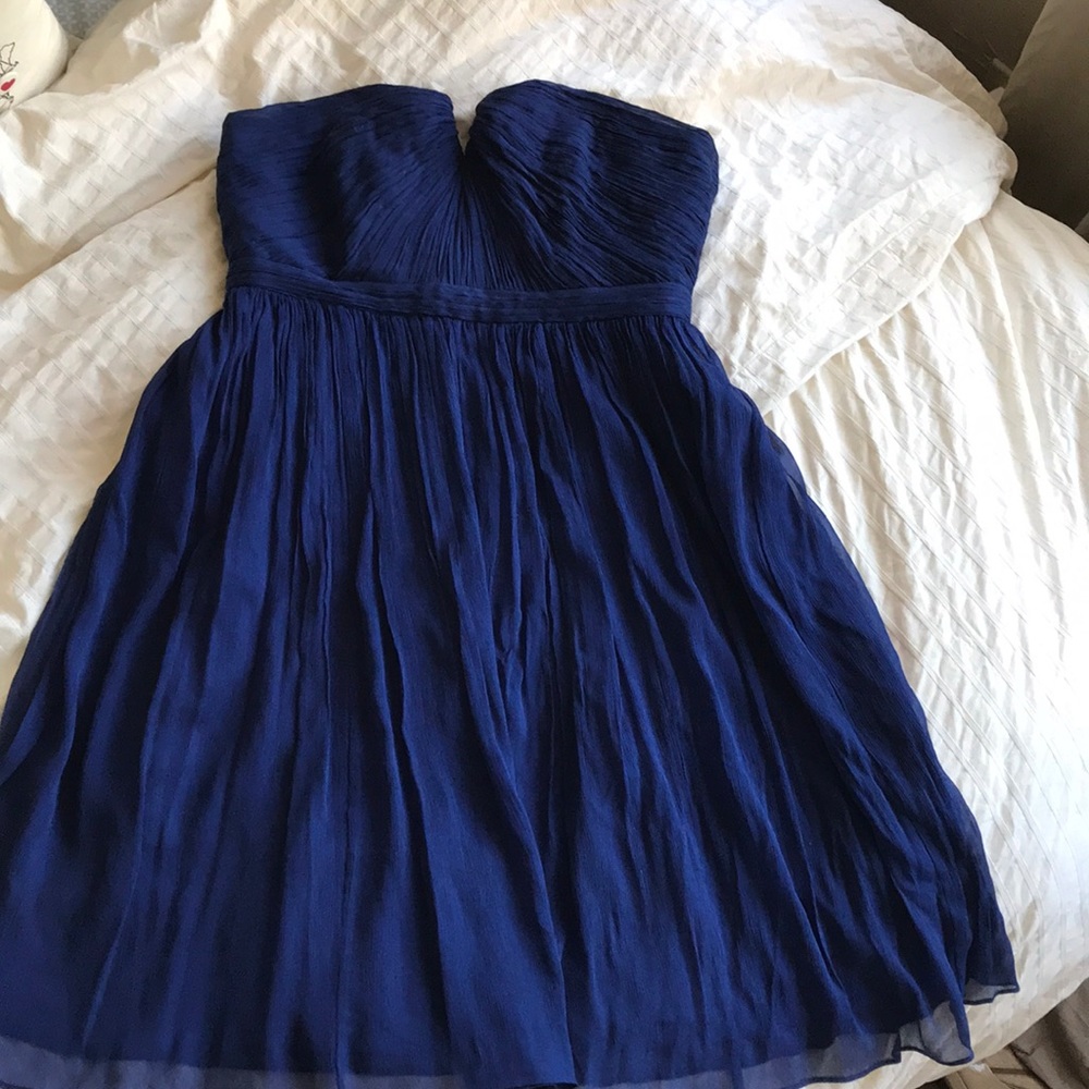 J.Crew Silk Chiffon Nadia Bridesmaid Dress (Navy)